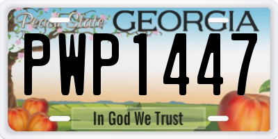 GA license plate PWP1447