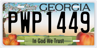 GA license plate PWP1449
