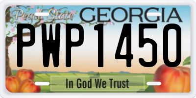 GA license plate PWP1450