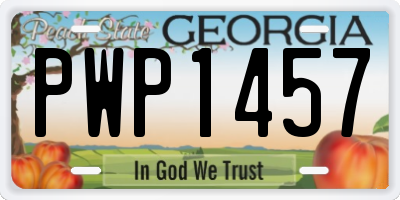 GA license plate PWP1457