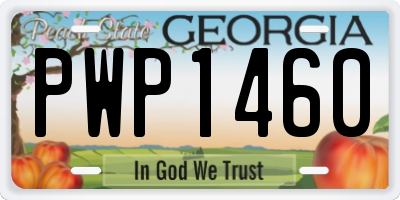 GA license plate PWP1460