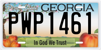 GA license plate PWP1461