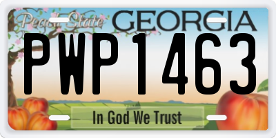 GA license plate PWP1463