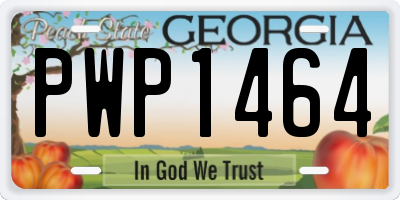 GA license plate PWP1464