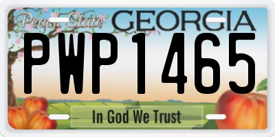 GA license plate PWP1465