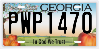 GA license plate PWP1470