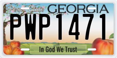 GA license plate PWP1471