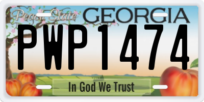 GA license plate PWP1474
