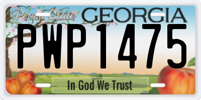 GA license plate PWP1475