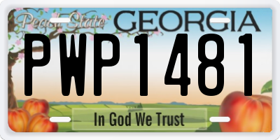 GA license plate PWP1481