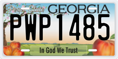 GA license plate PWP1485