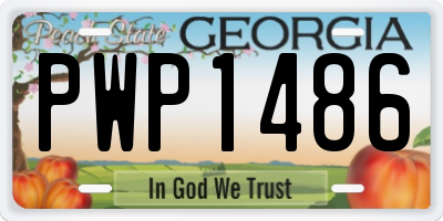 GA license plate PWP1486