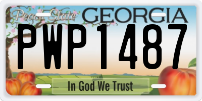 GA license plate PWP1487