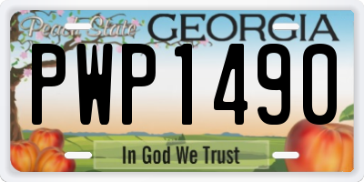 GA license plate PWP1490
