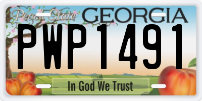 GA license plate PWP1491