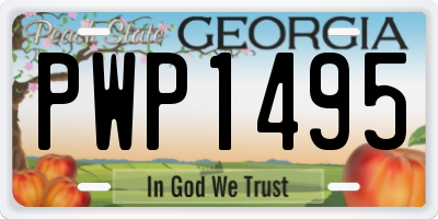 GA license plate PWP1495