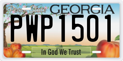 GA license plate PWP1501