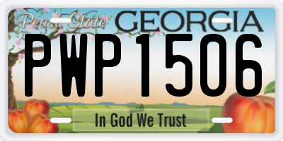 GA license plate PWP1506