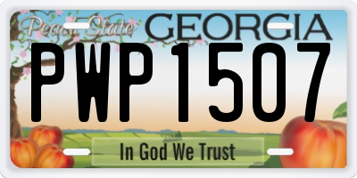 GA license plate PWP1507
