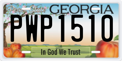 GA license plate PWP1510