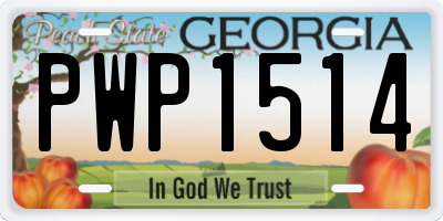GA license plate PWP1514