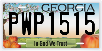 GA license plate PWP1515