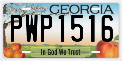 GA license plate PWP1516