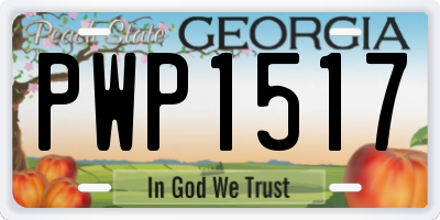 GA license plate PWP1517