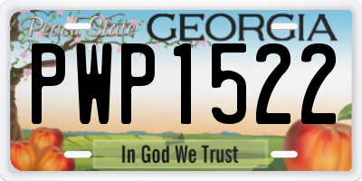 GA license plate PWP1522
