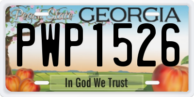 GA license plate PWP1526