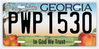 GA license plate PWP1530