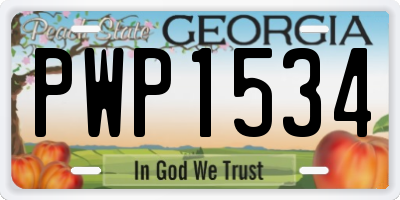 GA license plate PWP1534