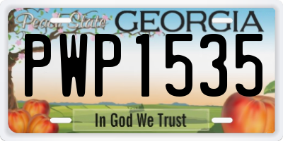 GA license plate PWP1535