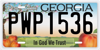 GA license plate PWP1536