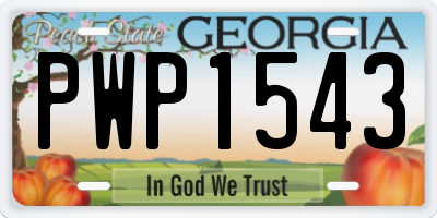 GA license plate PWP1543