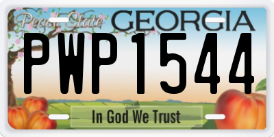 GA license plate PWP1544