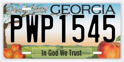 GA license plate PWP1545