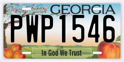 GA license plate PWP1546