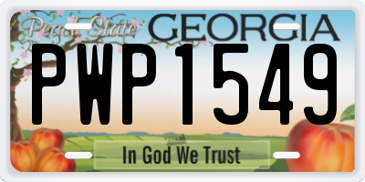 GA license plate PWP1549