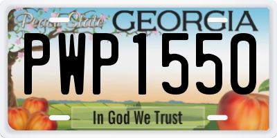 GA license plate PWP1550