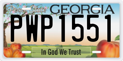 GA license plate PWP1551
