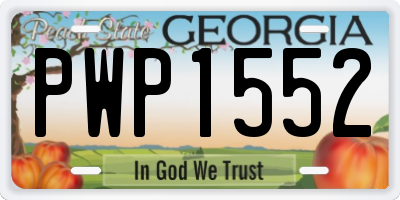 GA license plate PWP1552