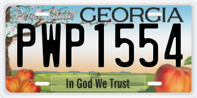 GA license plate PWP1554