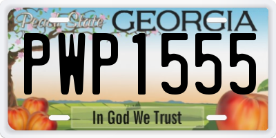 GA license plate PWP1555