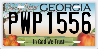 GA license plate PWP1556