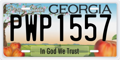 GA license plate PWP1557