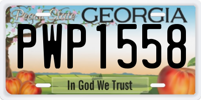 GA license plate PWP1558