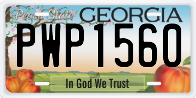 GA license plate PWP1560