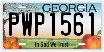 GA license plate PWP1561