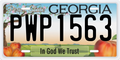 GA license plate PWP1563